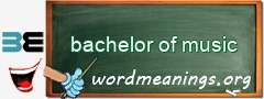 WordMeaning blackboard for bachelor of music